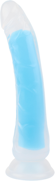 La Viva Neon Stevie Dildo Dong w Suction Cup Glow Blue