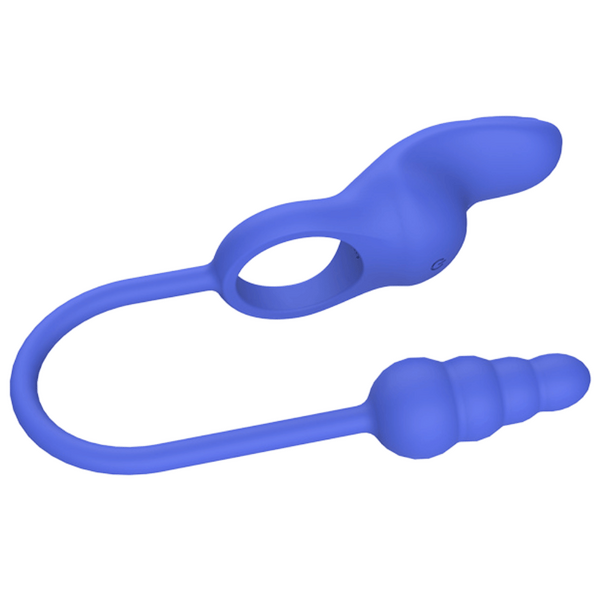 CHISA Kissen Dally Cock Ring + Anal Vibrator with Remote Blue