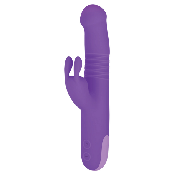 NMC Trio Thruster 3 In 1 Silicone Rotating Thrusting Rabbit Vibrator Purple