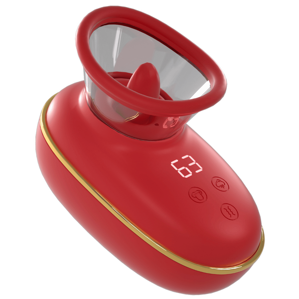 Amovibe Clitoral Sucking Vibrator with Licking Stimulator Red