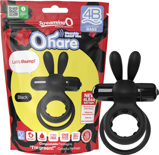 ScreamingO Ohare 4B Low Pitch Bass Bullet Vibrating Cock Ring Black