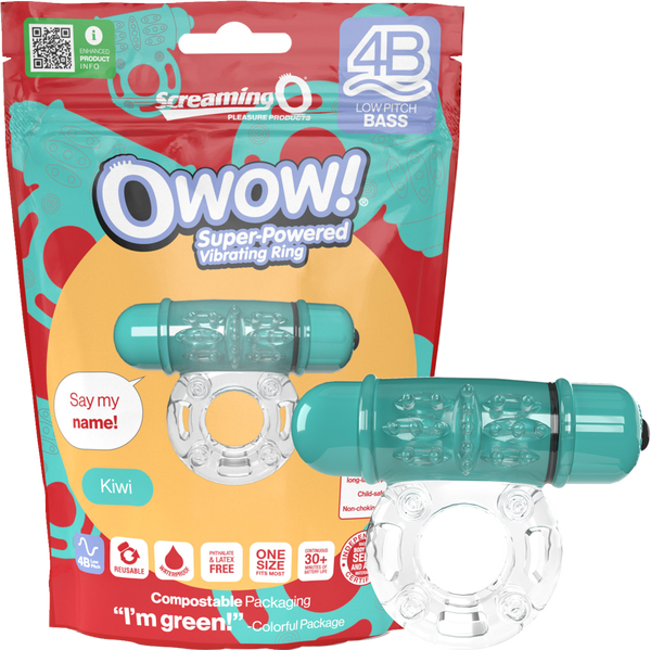 ScreamingO Owow 4B Low Pitch Bass Bullet Vibrating Cock Ring Kiwi