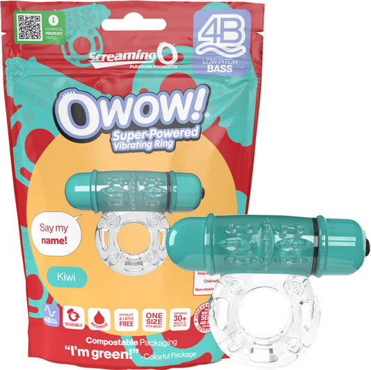 ScreamingO Owow 4B Low Pitch Bass Bullet Vibrating Cock Ring Kiwi