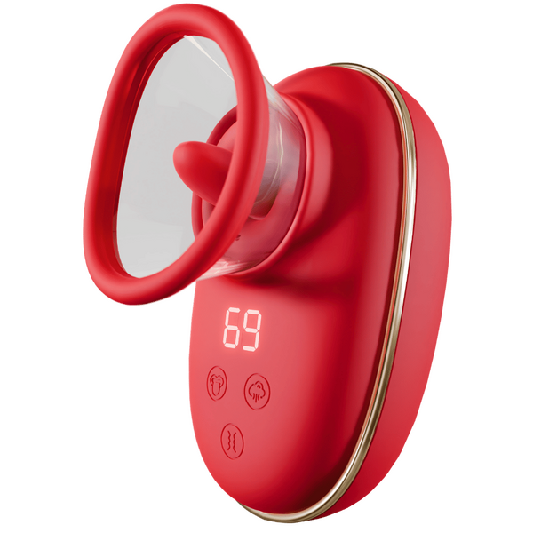 Amovibe Clitoral Sucking Vibrator with Licking Stimulator Red