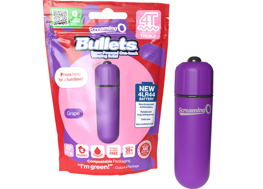 ScreamingO Bullets 4T High Pitch Treble Bullet Vibrator Grape