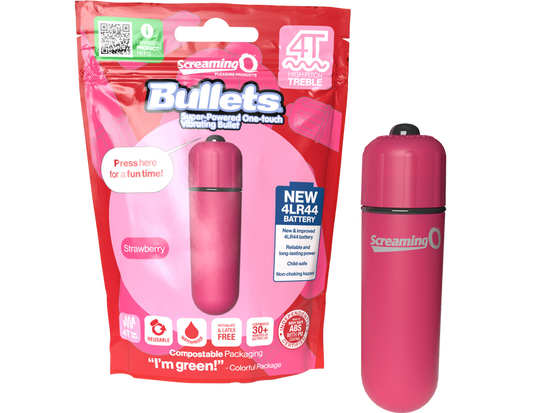 ScreamingO Bullets 4T High Pitch Treble Bullet Vibrator Strawberry