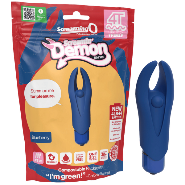 ScreamingO 4T Demon Mini Clitoral Vibe Vibrator - Blueberry