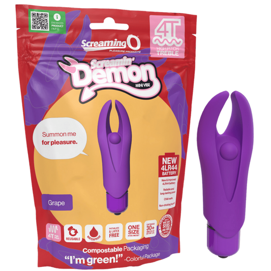 ScreamingO 4T Demon Mini Clitoral Vibe Vibrator - Grape