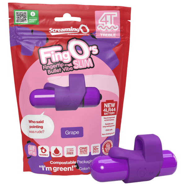 ScreamingO 4T High Pitch Treble FingO Slim Bullet Fingertip Vibe - Grape