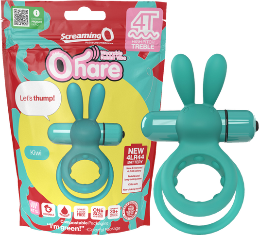 ScreamingO Ohare 4T High Pitch Treble Bullet Vibrating Cock Ring Kiwi