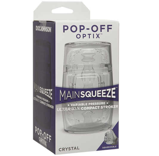 Doc Johnson Main Squeeze - Pop-off Optix ULTRASKYN Masturbator Clear