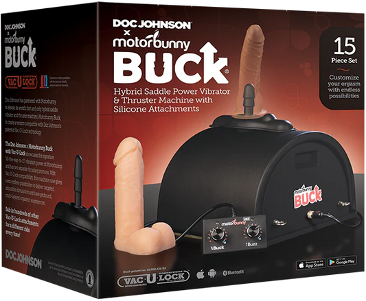 Doc Johnson x MotorBunny - Buck with Vac-U-Lock w App Control - 15 Piece Set