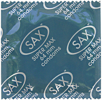 Sax Super Max Smooth Latex Condoms 64mm Bulk 144