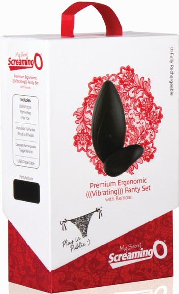 ScreamingO Premium Ergonomic Remote Panty Set Black