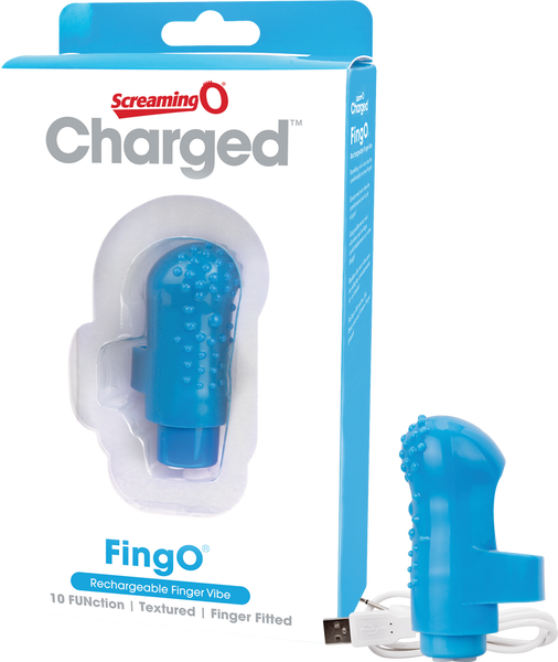 ScreamingO Charged FingO Rechargeable Finger Vibe Blue