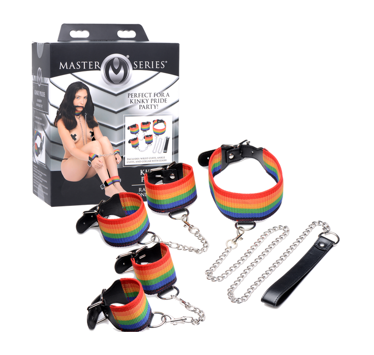 Master Series Kinky Pride Rainbow Bondage Set