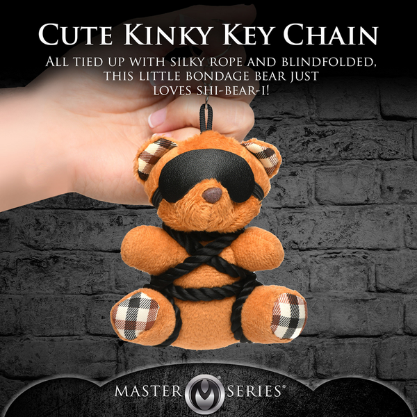 Master Series BDSM/Hooded/Gagged/Bondage Teddy Bear Keychain Adult Gift - 4 Pack