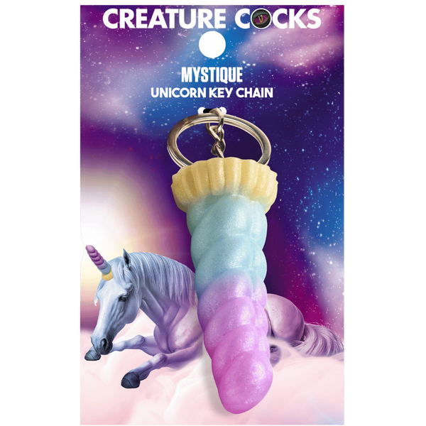 Creature Cocks Mystique Unicorn Keychain - Novelty Fantasy Dildo Keyring