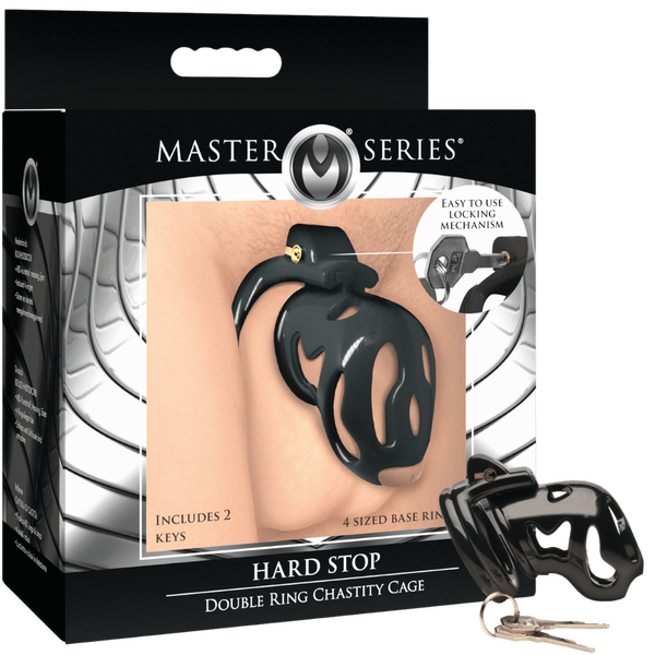 Master Series Hard Stop Double Ring Chastity Cage