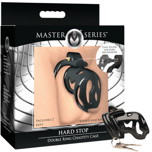 Master Series Hard Stop Double Ring Chastity Cage