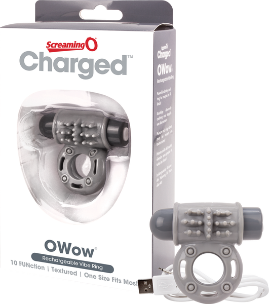 ScreamingO Charged OWow Rechargeable Vibe Ring Grey