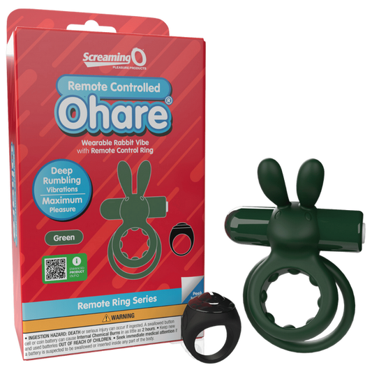 ScreamingO Ohare Wearable Rabbit Vibe with Remote Control Ring Green