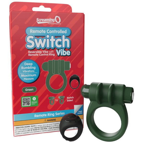 ScreamingO Remote Control Switch Vibe - Vibrating Cock Ring Green