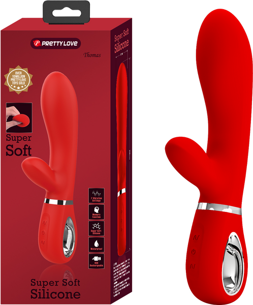 Pretty Love Super Soft Silicone Thomas Rabbit Vibrator Red