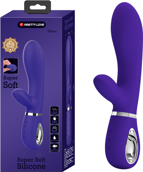 Pretty Love Super Soft Silicone Thomas Rabbit Vibrator Purple