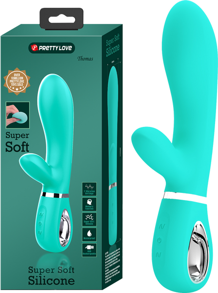 Pretty Love Super Soft Silicone Thomas Rabbit Vibrator Seafoam