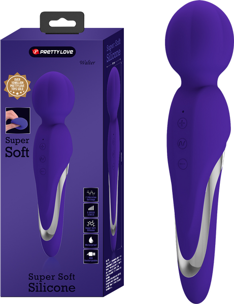 Pretty Love Super Soft Silicone Walter Body Massage Wand Vibrator Purple