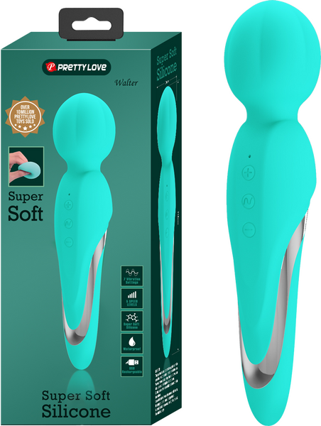 Pretty Love Super Soft Silicone Walter Body Massage Wand Vibrator Seafoam