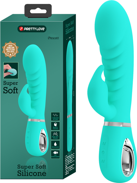 Pretty Love Super Soft Silicone Prescott Rabbit Vibrator Seafoam