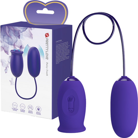 Pretty Love Daisy Youth Egg Vibrator + Licking Stimulator Purple