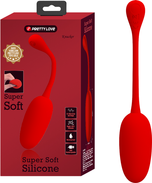 Pretty Love Super Soft Silicone Knucker Egg Vibrator Red