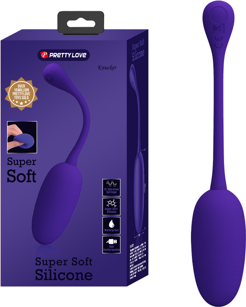 Pretty Love Super Soft Silicone Knucker Egg Vibrator Purple