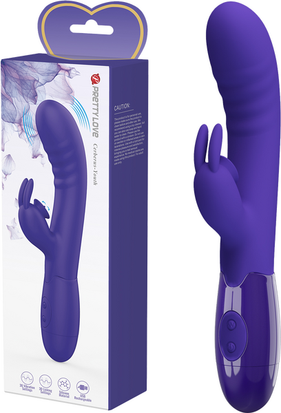 Pretty Love Rechargeable Cerberus Youth Rabbit Vibrator Purple