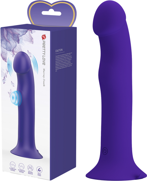 Pretty Love Rechargeable Murray Youth Dildo Vibrator with Suction Purple