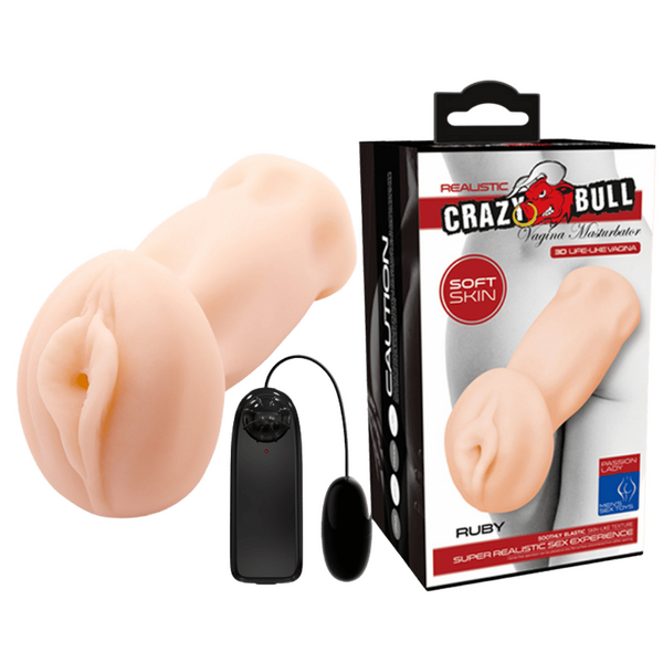 Crazy Bull Ruby Vibrating Vagina Masturbator (Flesh)