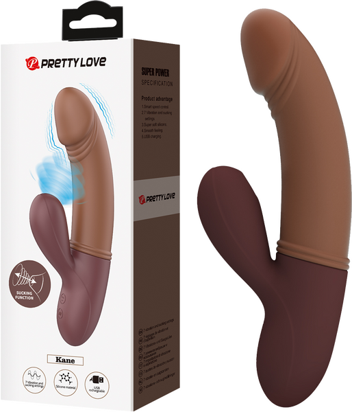 Pretty Love Rechargeable Kane Rabbit G-Spot Vibrator Brown