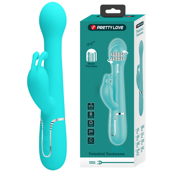 Pretty Love Dejon - 3in1 Multi-function Rabbit Vibrator Seafoam