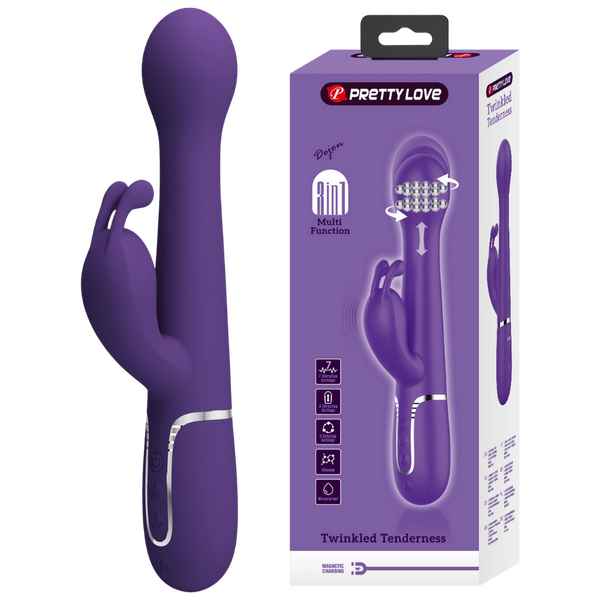 Pretty Love Dejon - 3in1 Multi-function Rabbit Vibrator Dark Purple