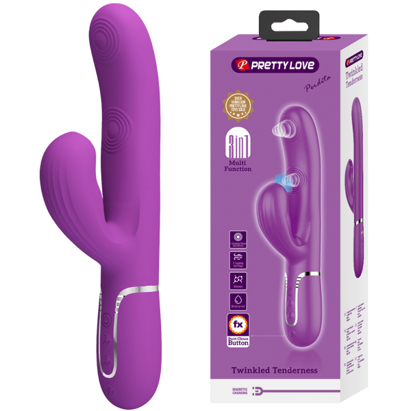 Pretty Love Perdita - 3in1 Multi-function Rabbit Vibrator Purple