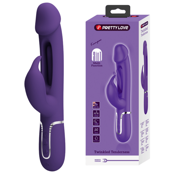 Pretty Love Kampas - 3in1 Multi-function Rabbit Vibrator Dark Purple