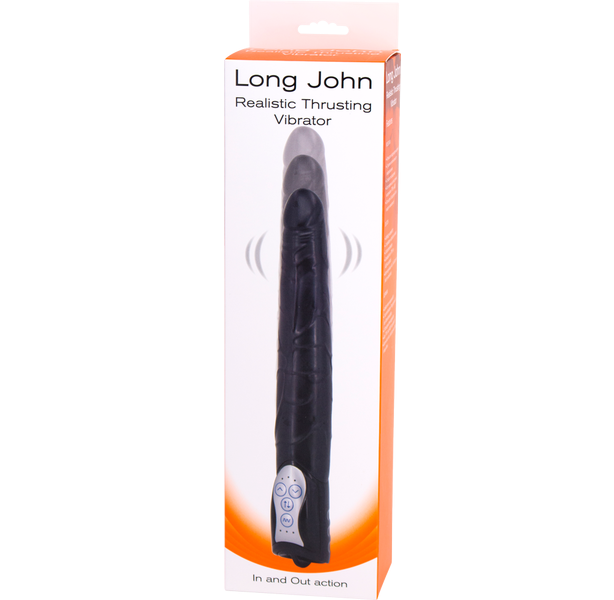 Seven Creations Long John Realistic Thrusting Vibrator Black