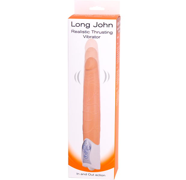 Seven Creations Long John Realistic Thrusting Vibrator Flesh