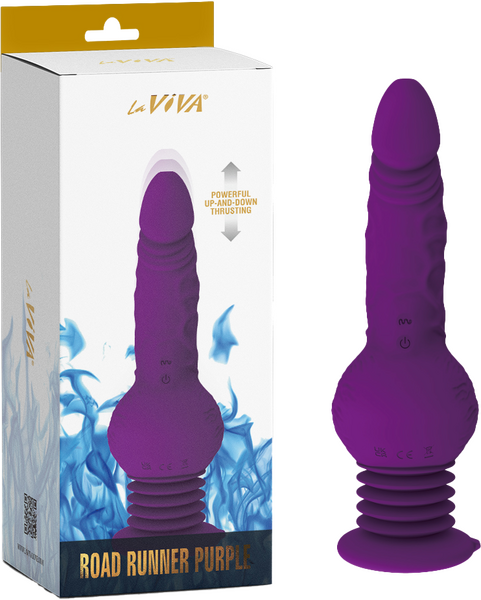 La Viva Green Road Runner Vibrating, Rotating & Thrusting Dildo Vibrator Purple