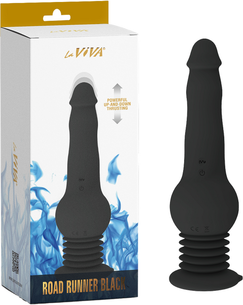 La Viva Green Road Runner Vibrating, Rotating & Thrusting Dildo Vibrator Black