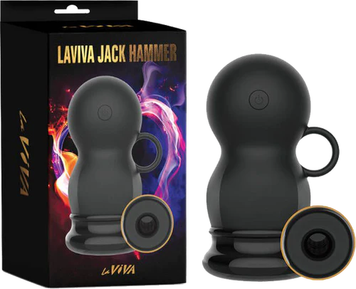 La Viva Jack Hammer Vibrating, Rotating and Thrusting Masturbator Black