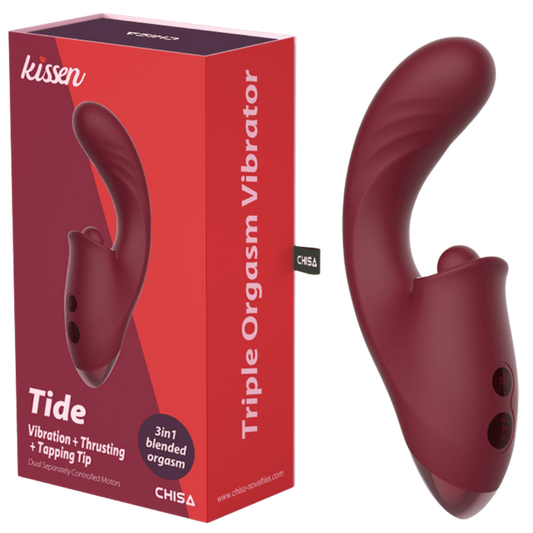 CHISA Kissen Tide Tapping Thrusting Vibrator Merlot